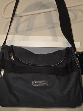Vintage Jaguar Black Messenger Bag with Adjustable Strap And Inner Travel Bag